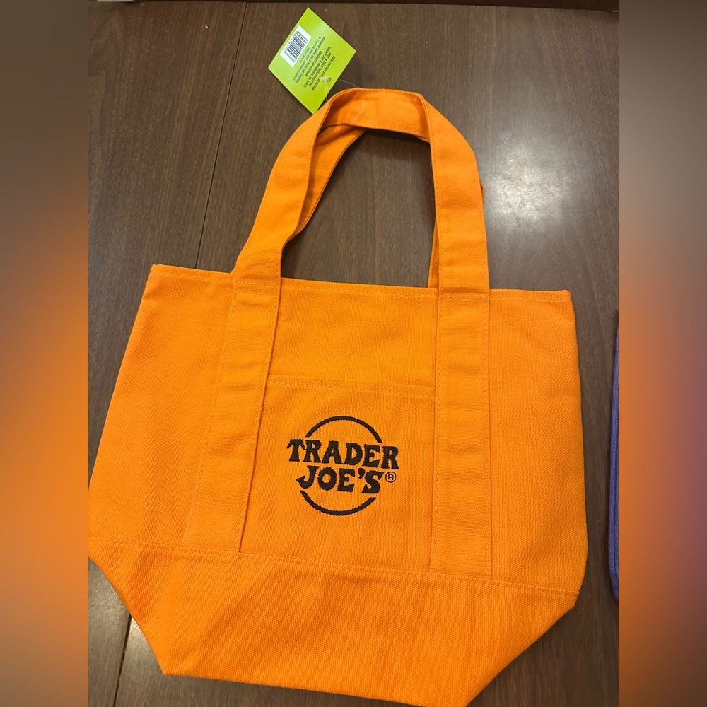 Trader Joe's Orange Mini Canvas Tote Bag